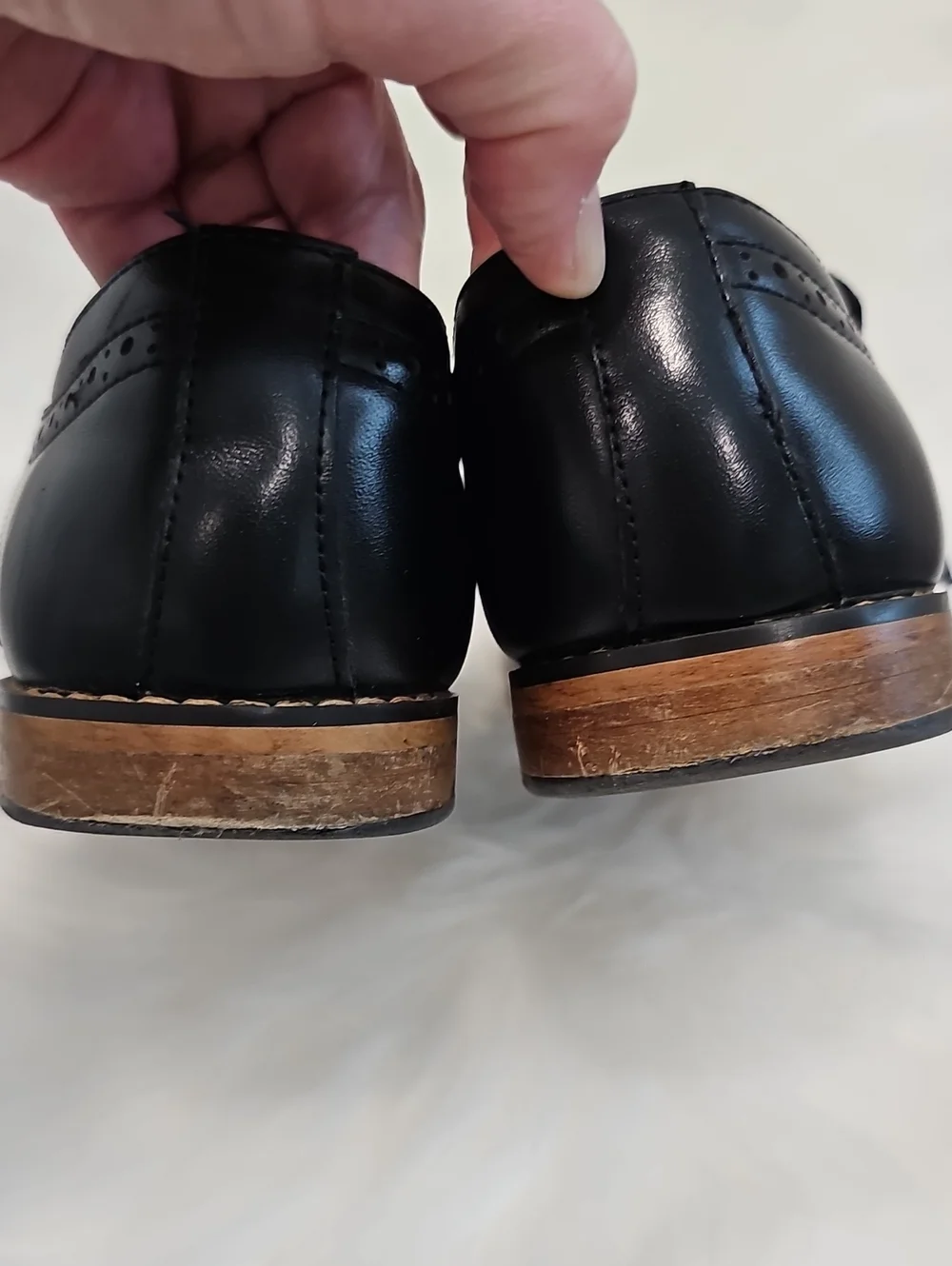 Bruno Marc Black Leather Cap Toe Lace-Up Dress Shoes Boys Sz 5